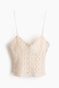 Crochet-Look Sleeveless Top