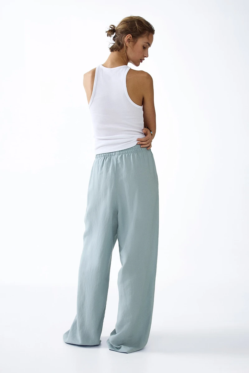 Linen-Blend Pants