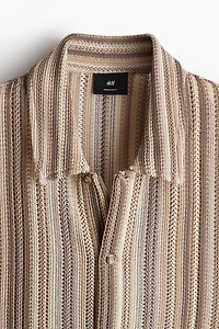 Regular Fit Crochet-Look Shirt