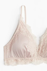 Padded Soft-Cup Microfiber and Lace Bra