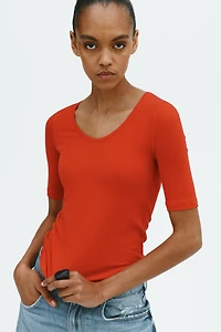 Scoop-Neck Pima Cotton Top