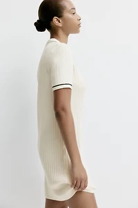 Cable-Knit Polo Dress