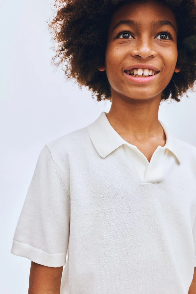 Fine-Knit Cotton Polo Shirt