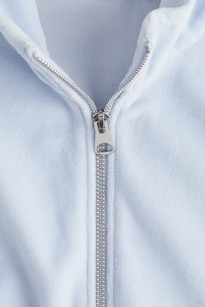 Velour Jacket with Zipper