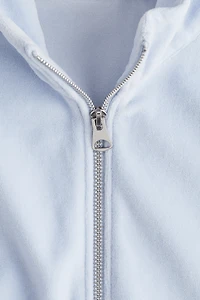 Velour Jacket with Zipper