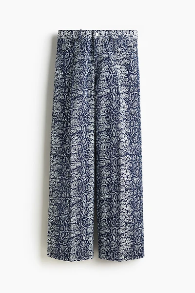 Crease-Leg Bouclé Denim Jeans