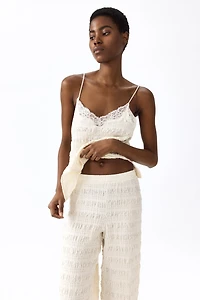 Textured Jersey Balloon-Leg Pants