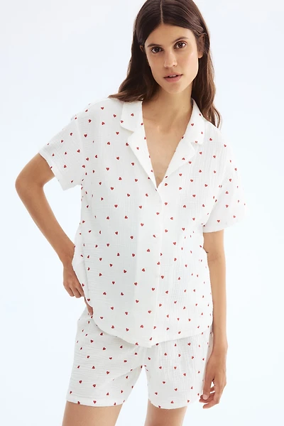 Pyjama MAMA en mousseline de coton