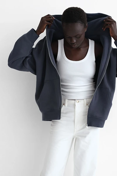 Veste ample avec capuche et fermeture éclair