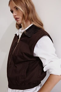 Vest with Corduroy Collar