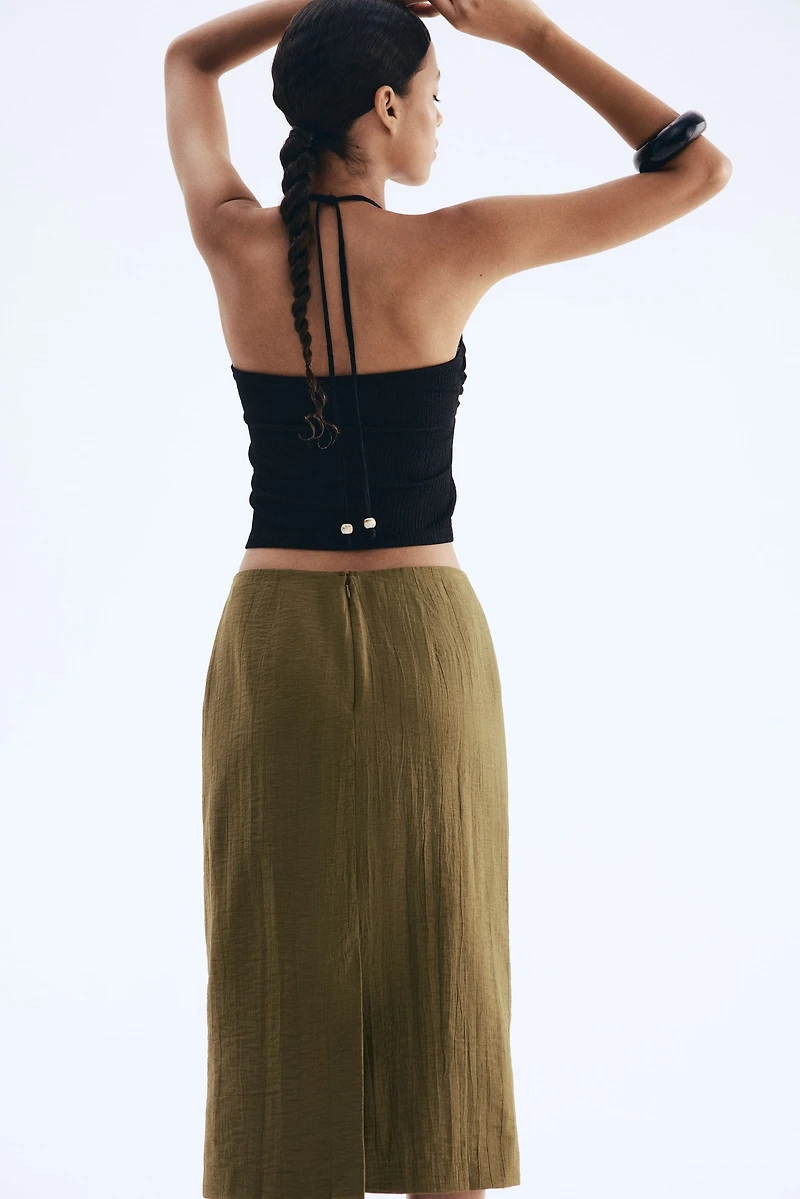 Crinkled Pencil Skirt