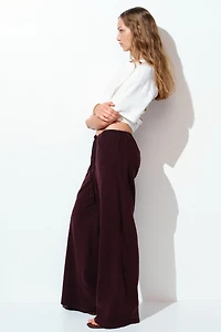 Linen-Blend Drawstring Pants