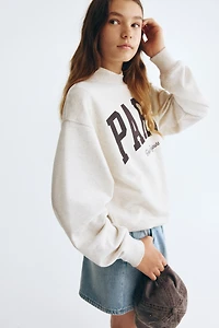 Sweatshirt with Printed Motif