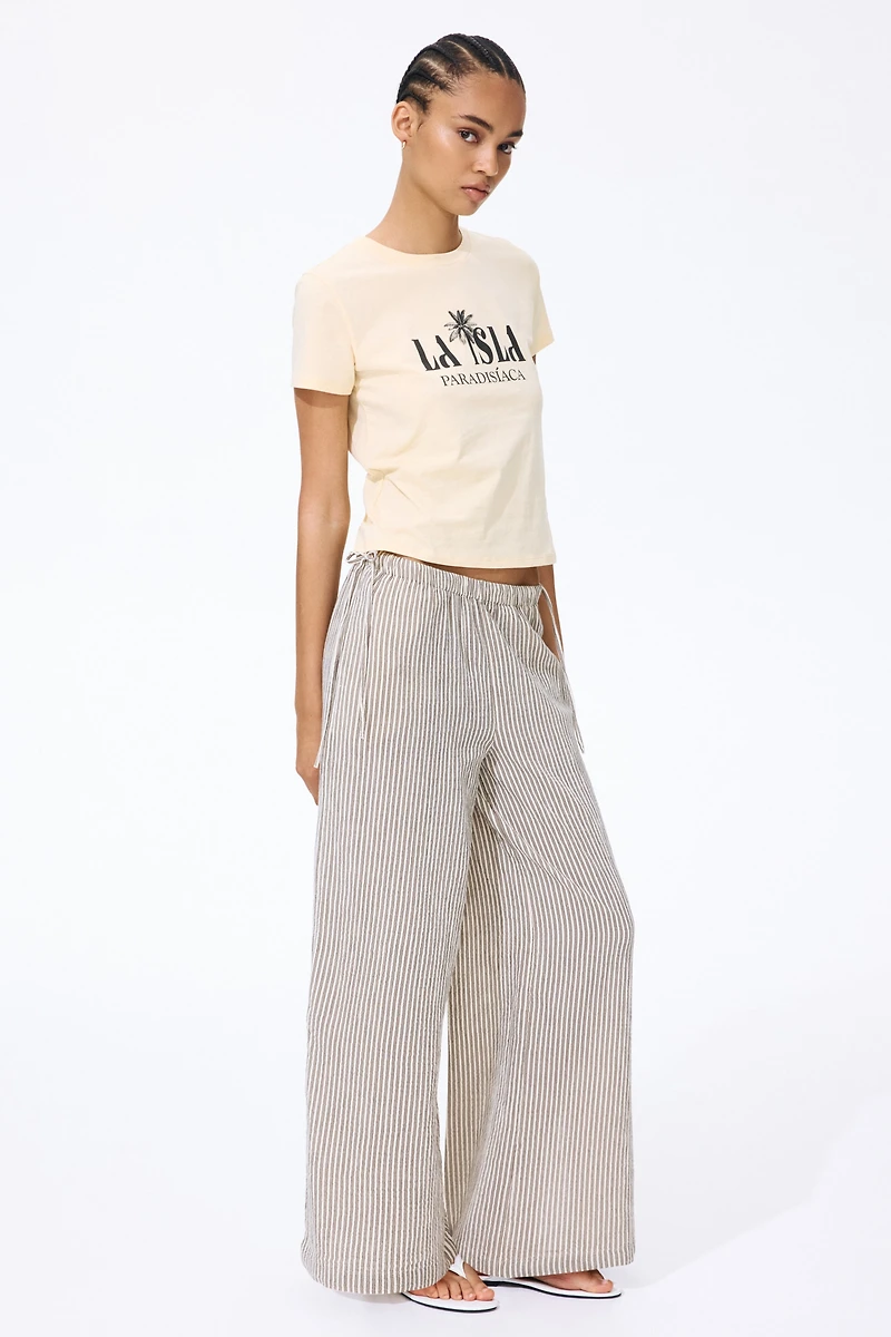 Drawstring-Detail Muslin Pants