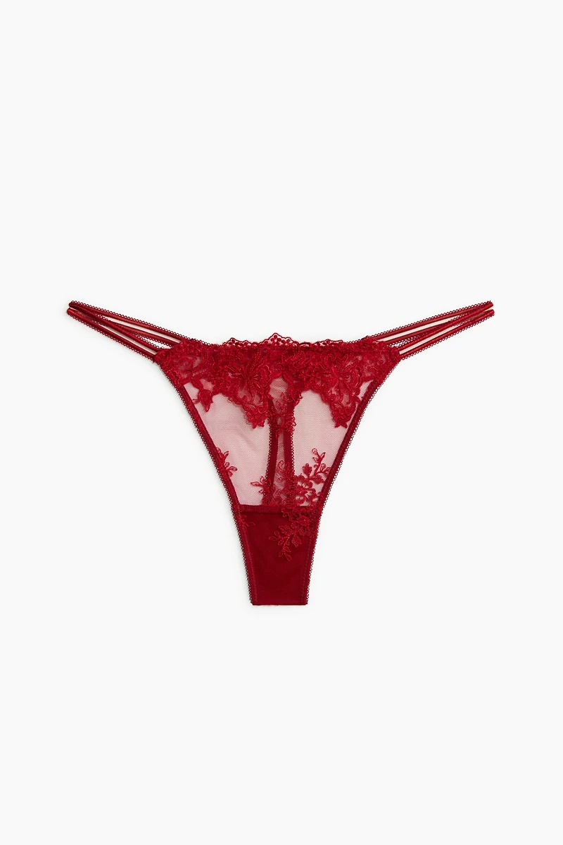 Embroidered Thong Briefs