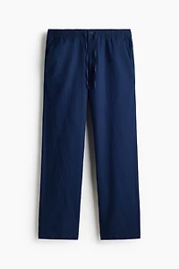 Regular-Fit Linen-Blend Pants
