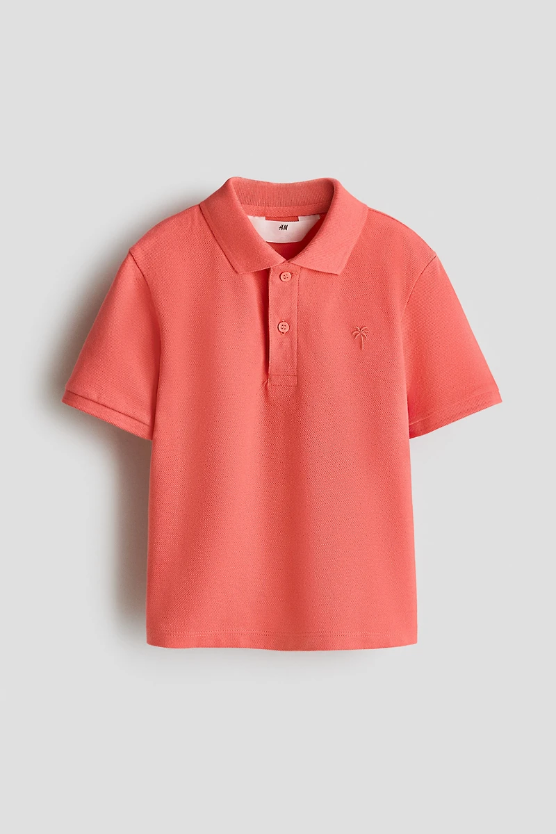 Embroidered-Motif Piqué Polo Shirt