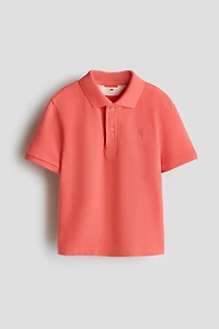 Embroidered-Motif Piqué Polo Shirt