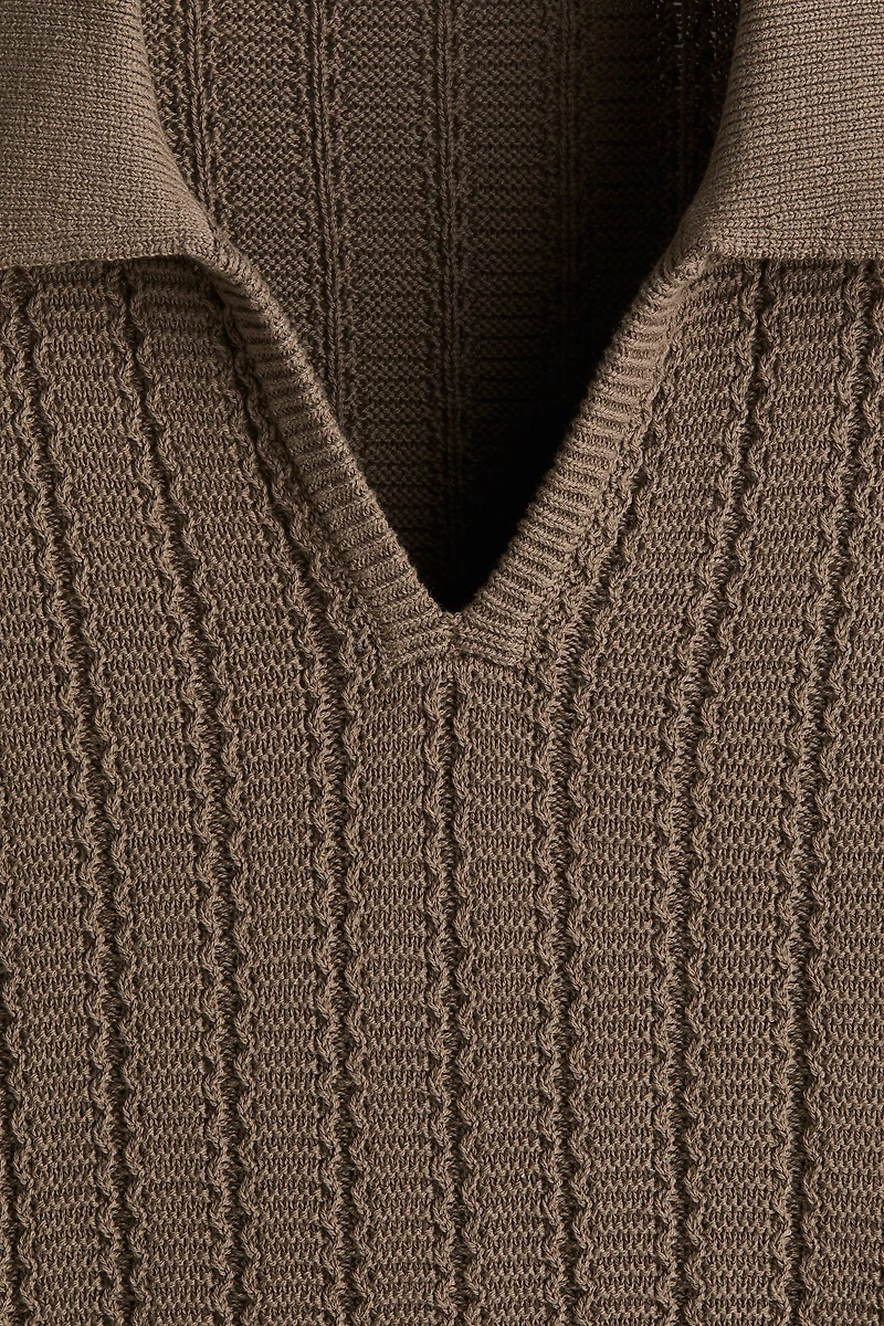 Regular-Fit Textured-Knit Polo Shirt