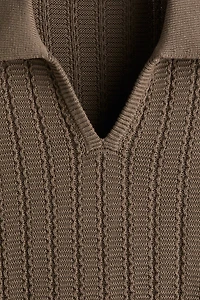 Regular-Fit Textured-Knit Polo Shirt