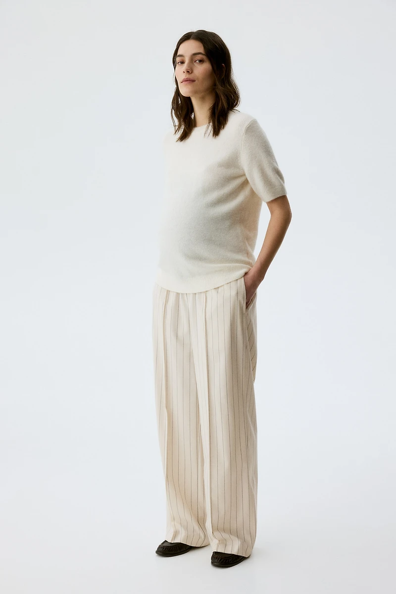 MAMA Before & After Wide-Leg Crease-Detail Pants