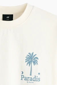 T-shirt imprimé décontracté en coton