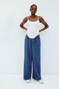 MAMA Denim Drawstring Pants