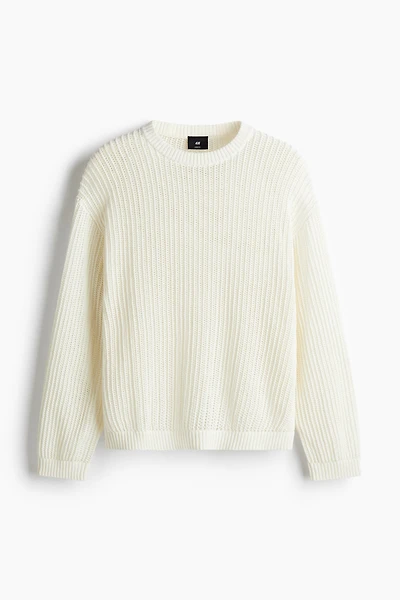 Loose-Fit Hole-Knit Sweater