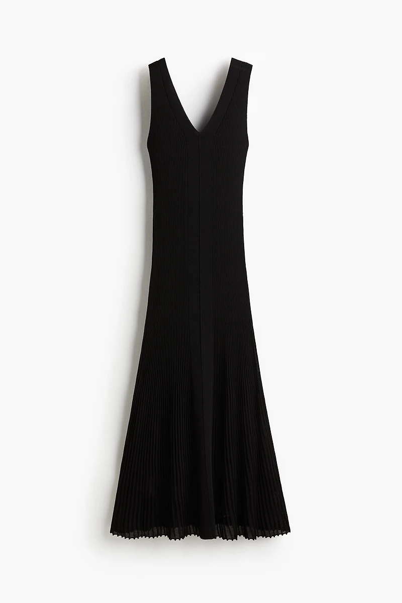 Flared Rib-Knit Dress