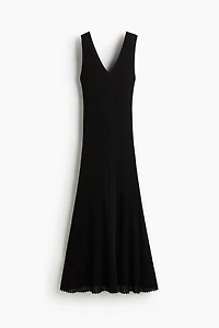Flared Rib-Knit Dress