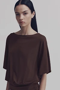 Robe maxi à effet drapé