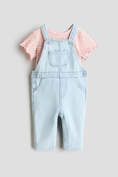 2-Piece Overall and Shirt Set