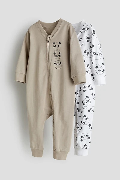 2-pack Cotton Pajama Jumpsuits