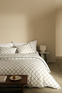 Housse de couette très grand lit double en coton
