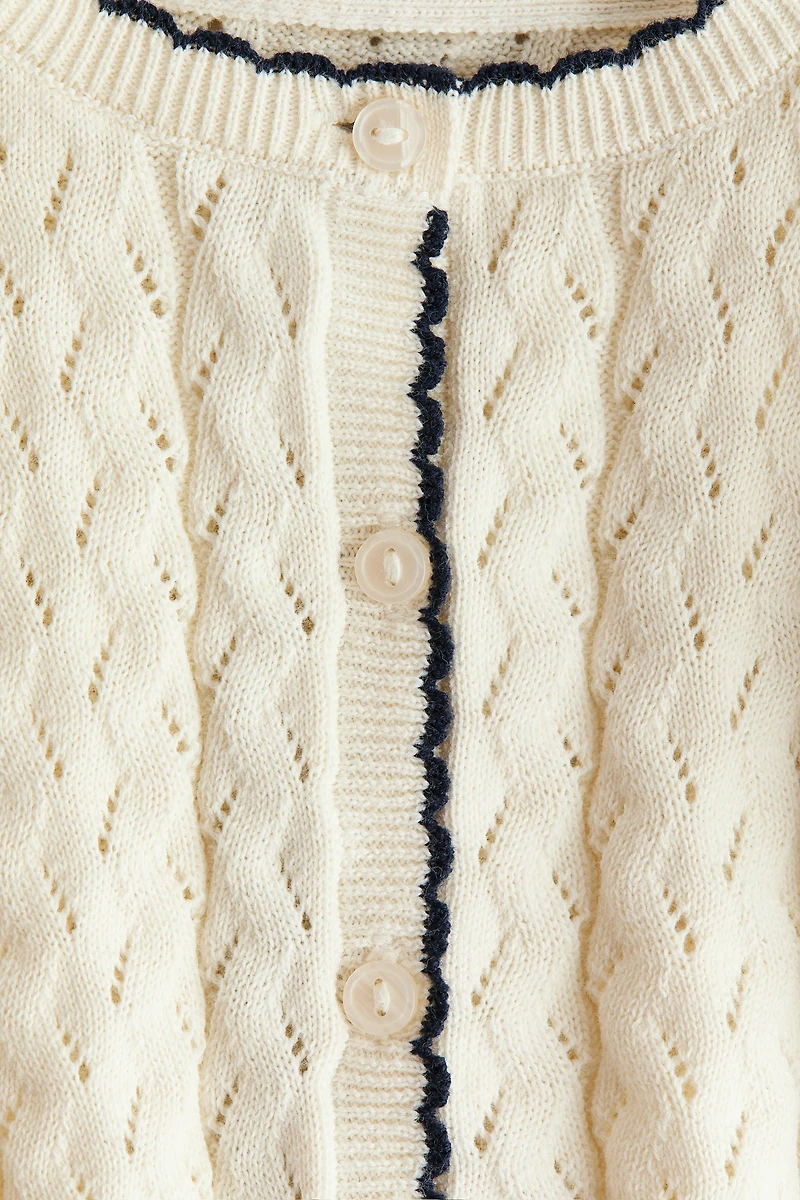 Pointelle-Knit Cardigan