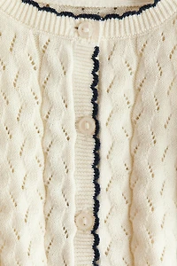 Pointelle-Knit Cardigan