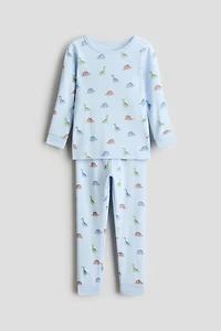 Snug-Fit Printed Cotton Pajamas