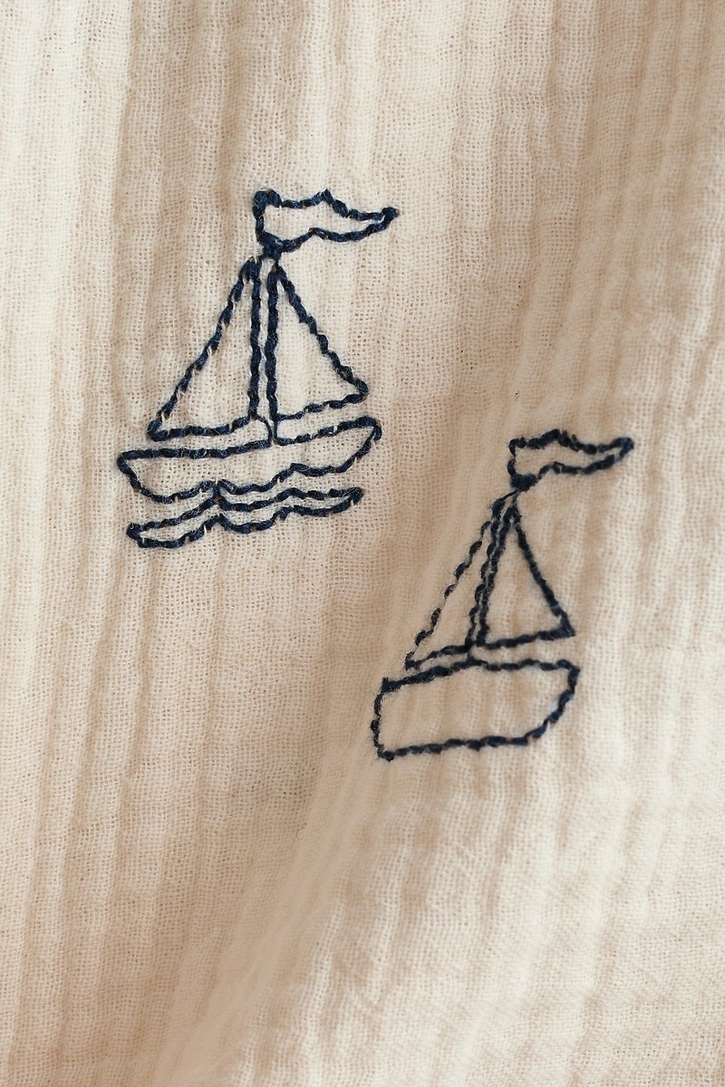 Embroidered-Motif Cotton Shirt