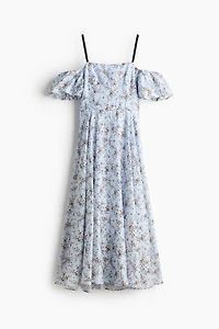Robe épaules dénudées en lin mélangé