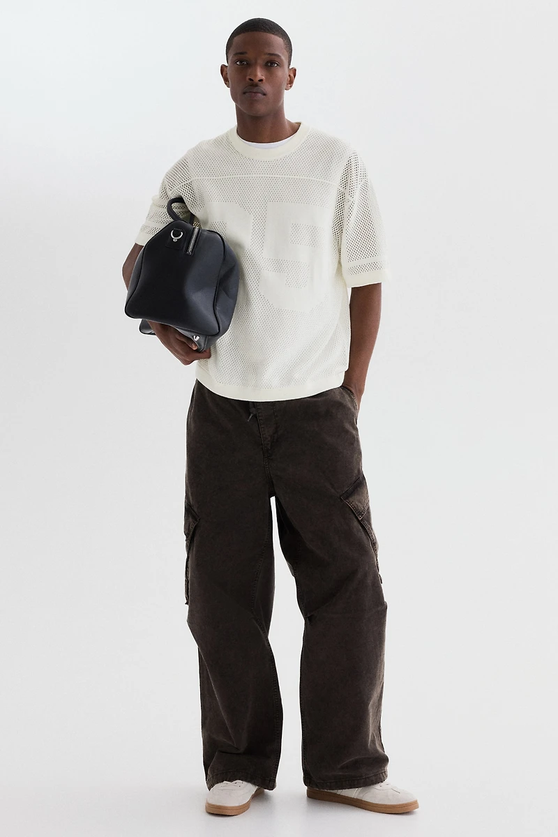 Relaxed-Fit Boxy Mesh T-Shirt