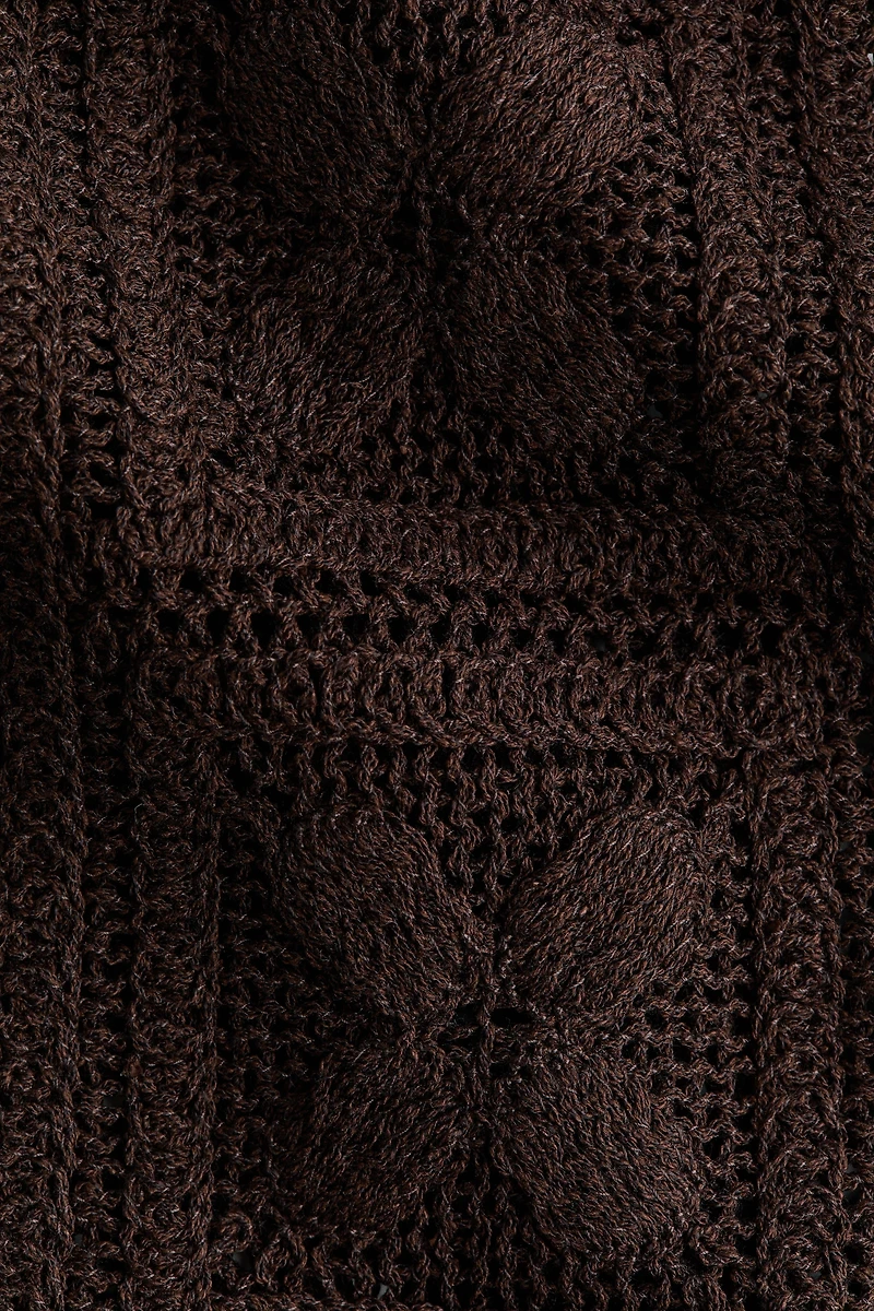 Silk-Blend Crochet-Look Top