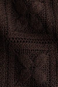 Silk-Blend Crochet-Look Top