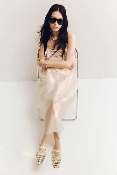 Perforated Mary Jane Ballet Flats