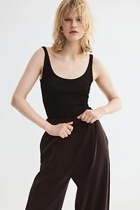 Tie-Belt Barrel-Leg Pants