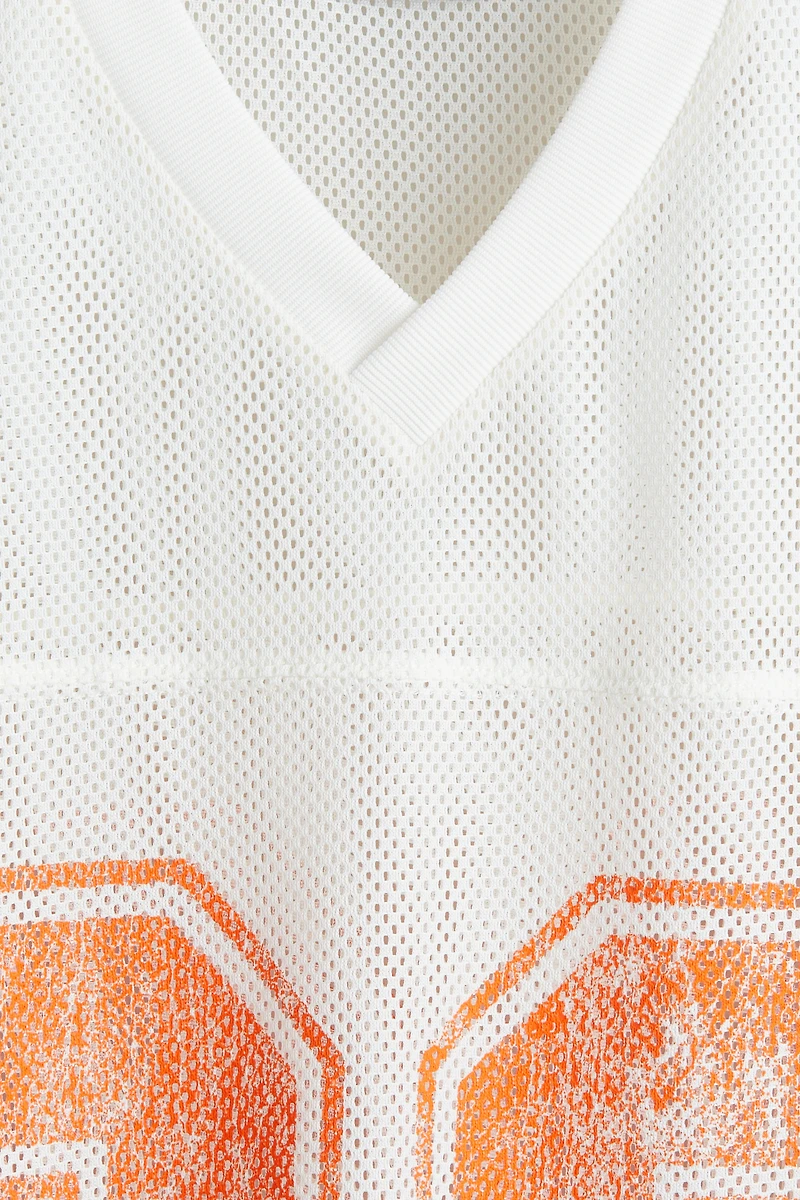 T-shirt très grand en filet imprimé