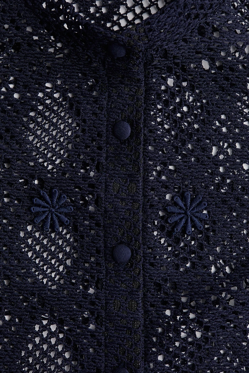 Hole-patterned cardigan