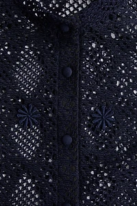 Hole-patterned cardigan