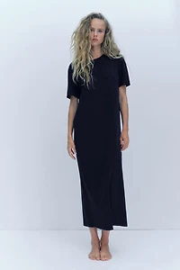Fine-knit T-shirt dress