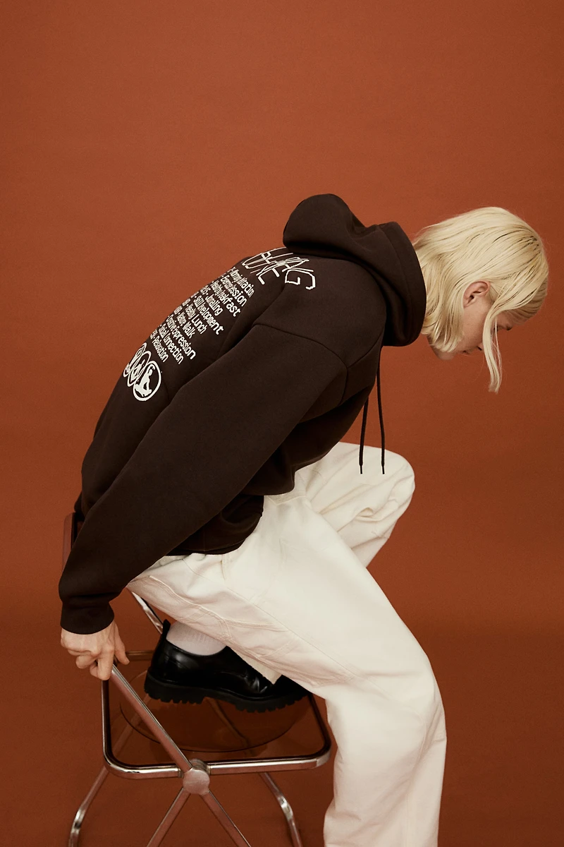 Loose Fit Printed Hoodie