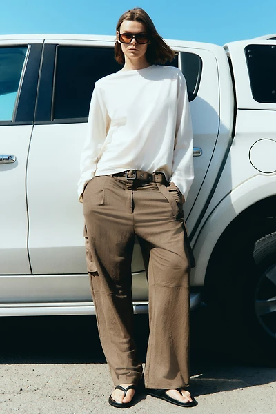 Pantalon cargo avec ceinture